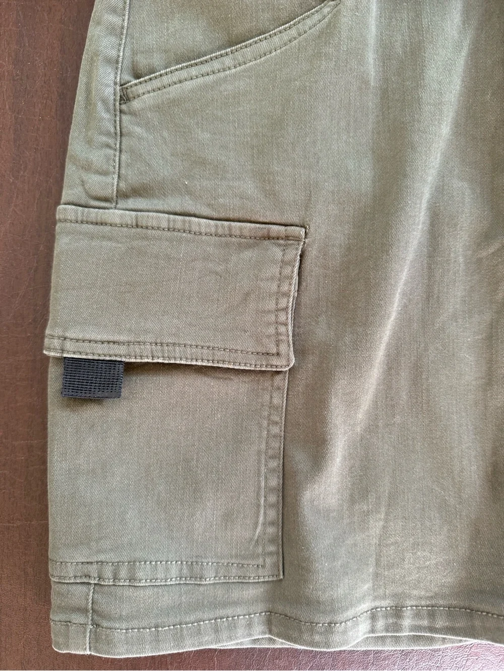 Garage Olive Green Cargo Skirt with Web Belt Detail